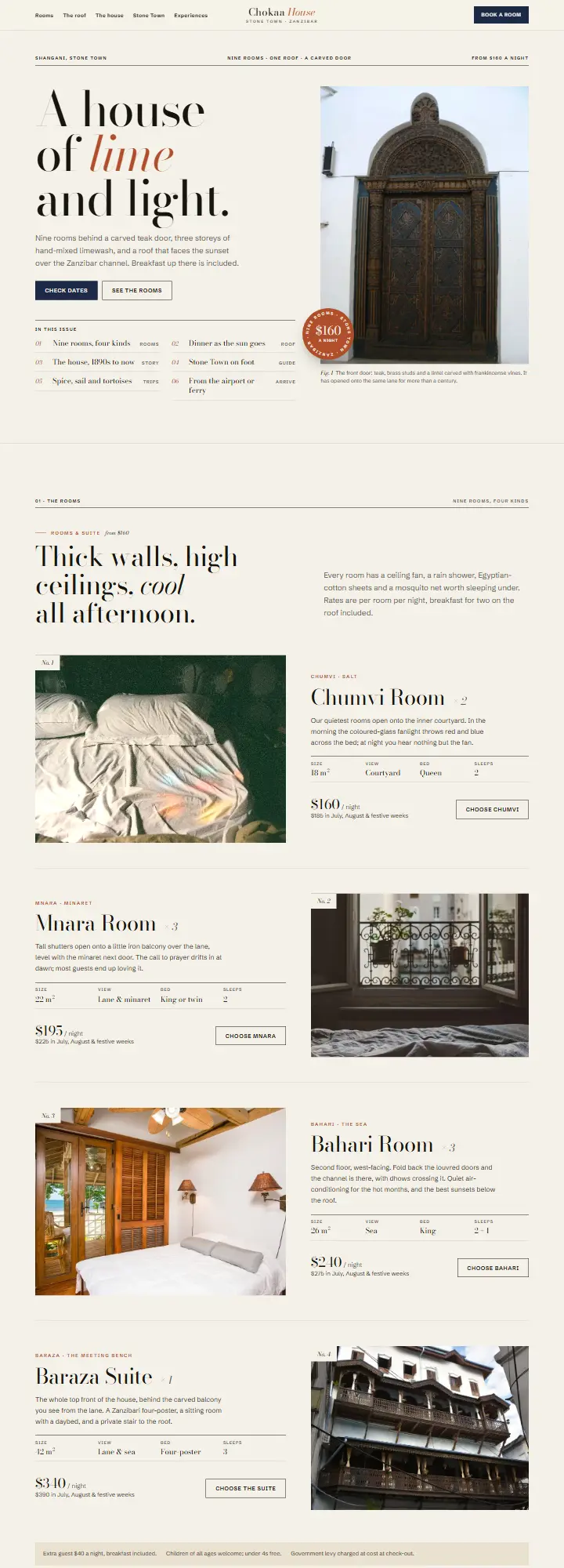 Screenshot of the Chokaa House concept site