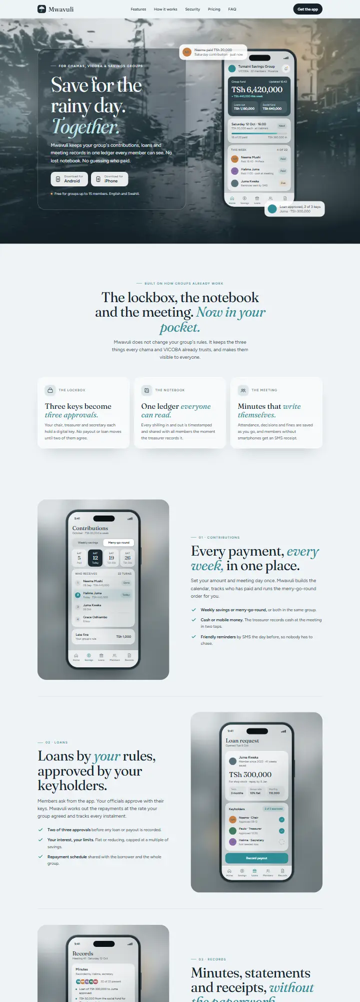 Screenshot of the Mwavuli concept site